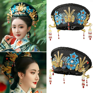 古装清朝故宫帽子贵妃配饰影楼剧组皇后皇妃同款头饰帽子花钿旗头