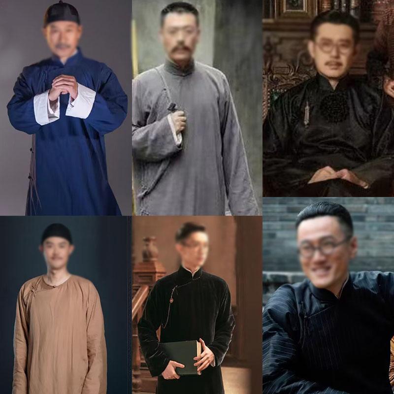 长衫男民国男装大褂长袍马褂民国影视剧中式相声服棉麻唐装中国风
