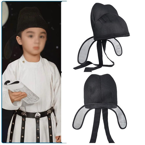 儿童成人李白书生帽唐宋幞头汉服帽子古装古风头饰居士圆领袍配饰