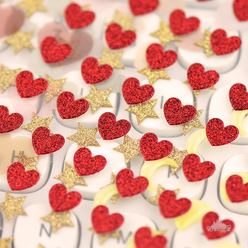 红桃心贴纸爱心五角星星可爱手帐手机少女心日系装饰小贴画