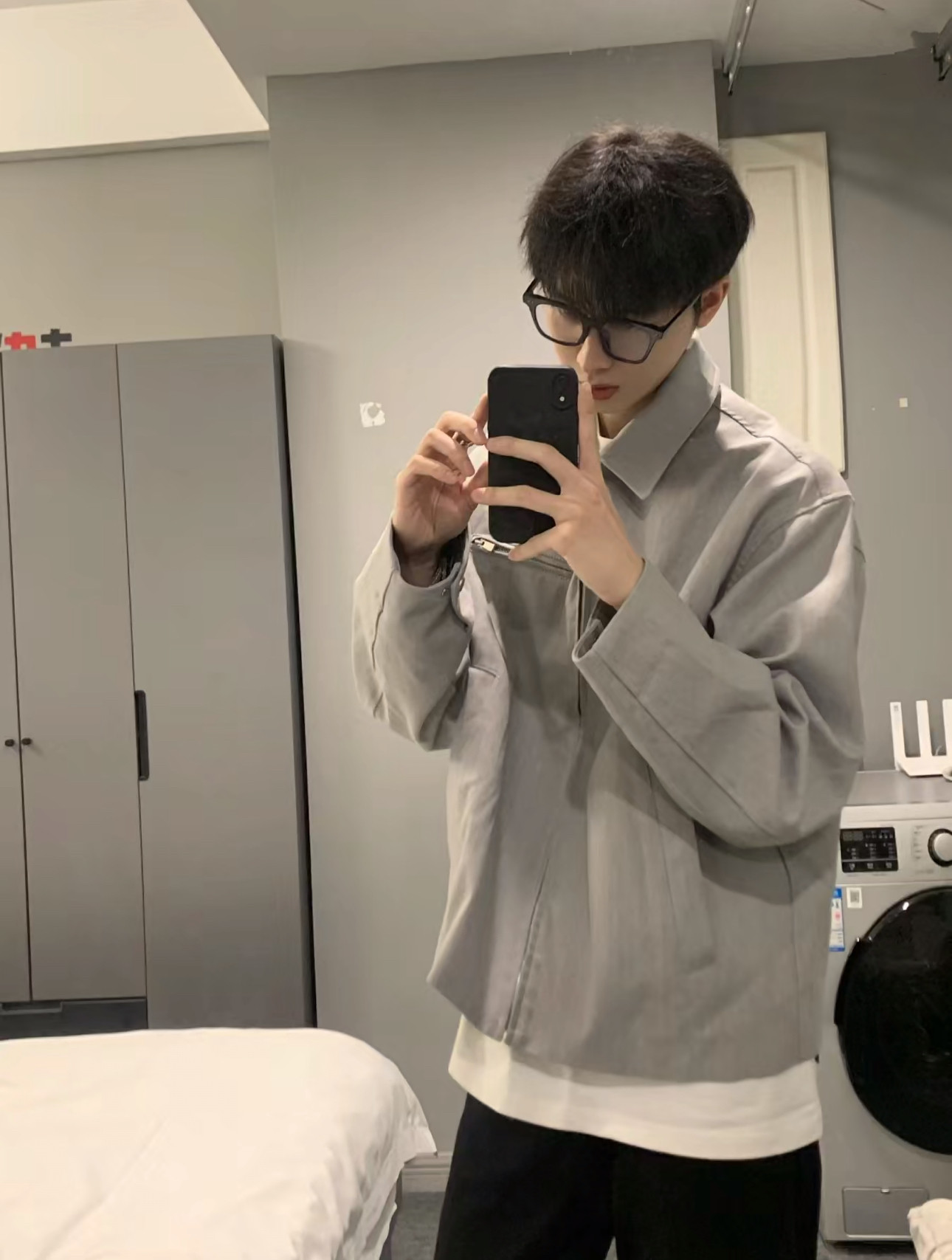 706-1-JK320-P95春季复古男士重磅做旧夹克情侣休闲短款外套,男装夹克,星座706-1