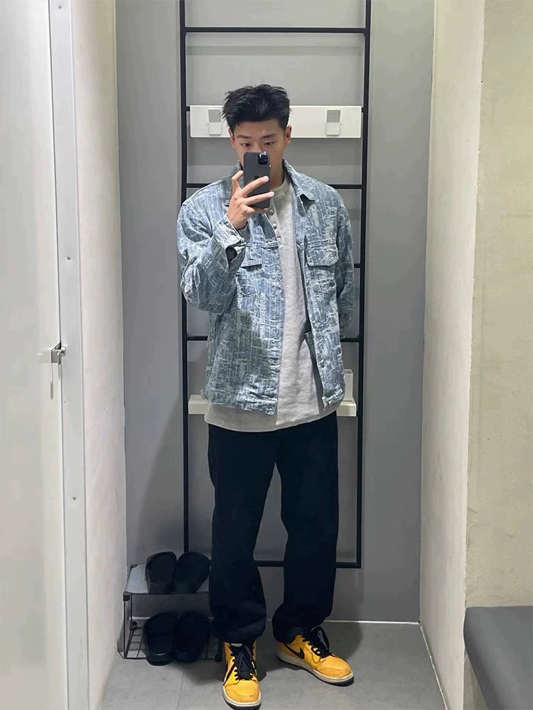 706-1-JK1014-P75秋季男士蓝色水洗做旧小香风夹克情侣休闲外套,男装夹克,星座706-1