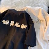 706-1-T1795-P35夏季日系男士柴犬刺绣短袖T恤情侣休闲半袖上衣，男装T恤，星座706-1