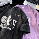 706-1-T2860-P45夏季港风男士卡通印花短袖T恤情侣宽松半袖上衣，男装T恤，星座706-1