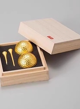 日本进口 「箔一」金箔 高尔夫球 摆件摆饰 桐箱入