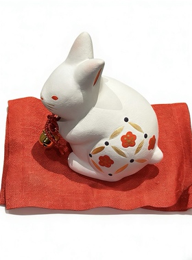 日本进口 中川政七商店 限定 职人手作手绘 摆件摆饰 土铃 七宝兔