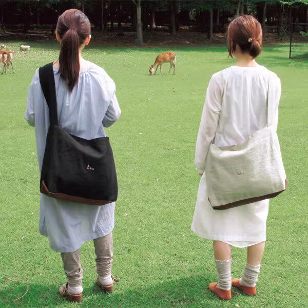 日本制 中川政七商店 鹿の家族 手工麻刺绣 大旅行包