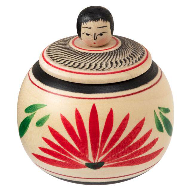 日本 宮城県の工芸品 小笠原義雄手作 遠刈田系 木雕小物盒收纳盒