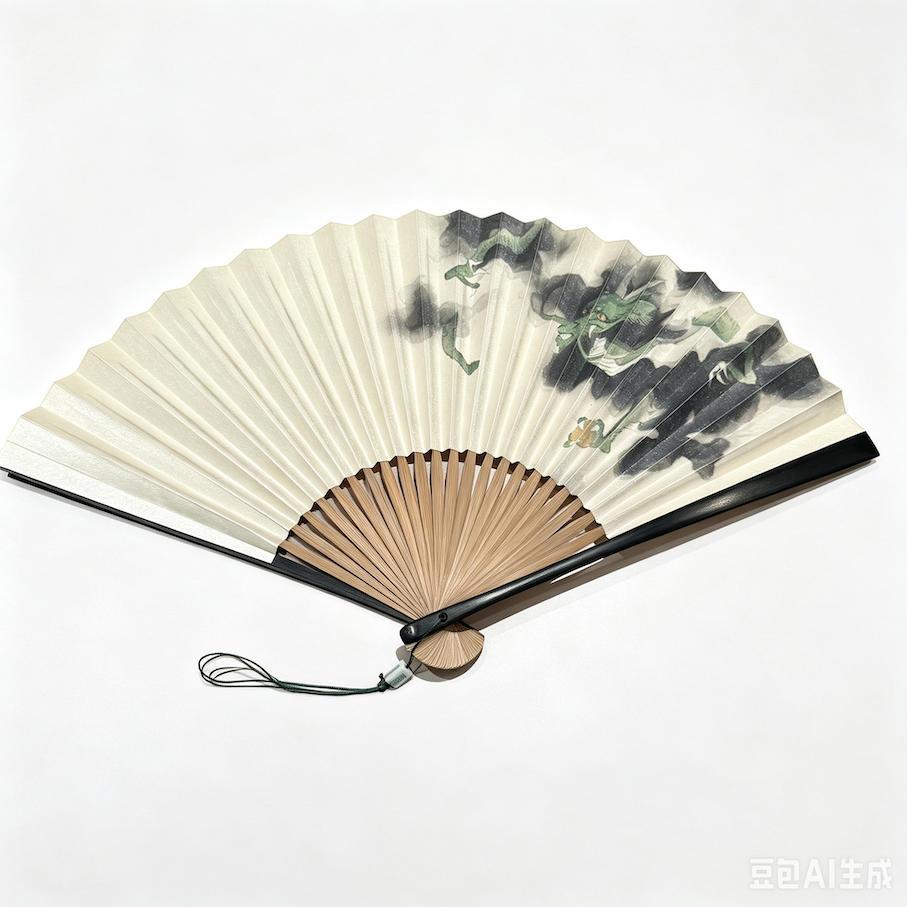 日本进口 京都老铺 宮脇賣扇庵 京趣扇 手绘和纸 京扇子 青龙