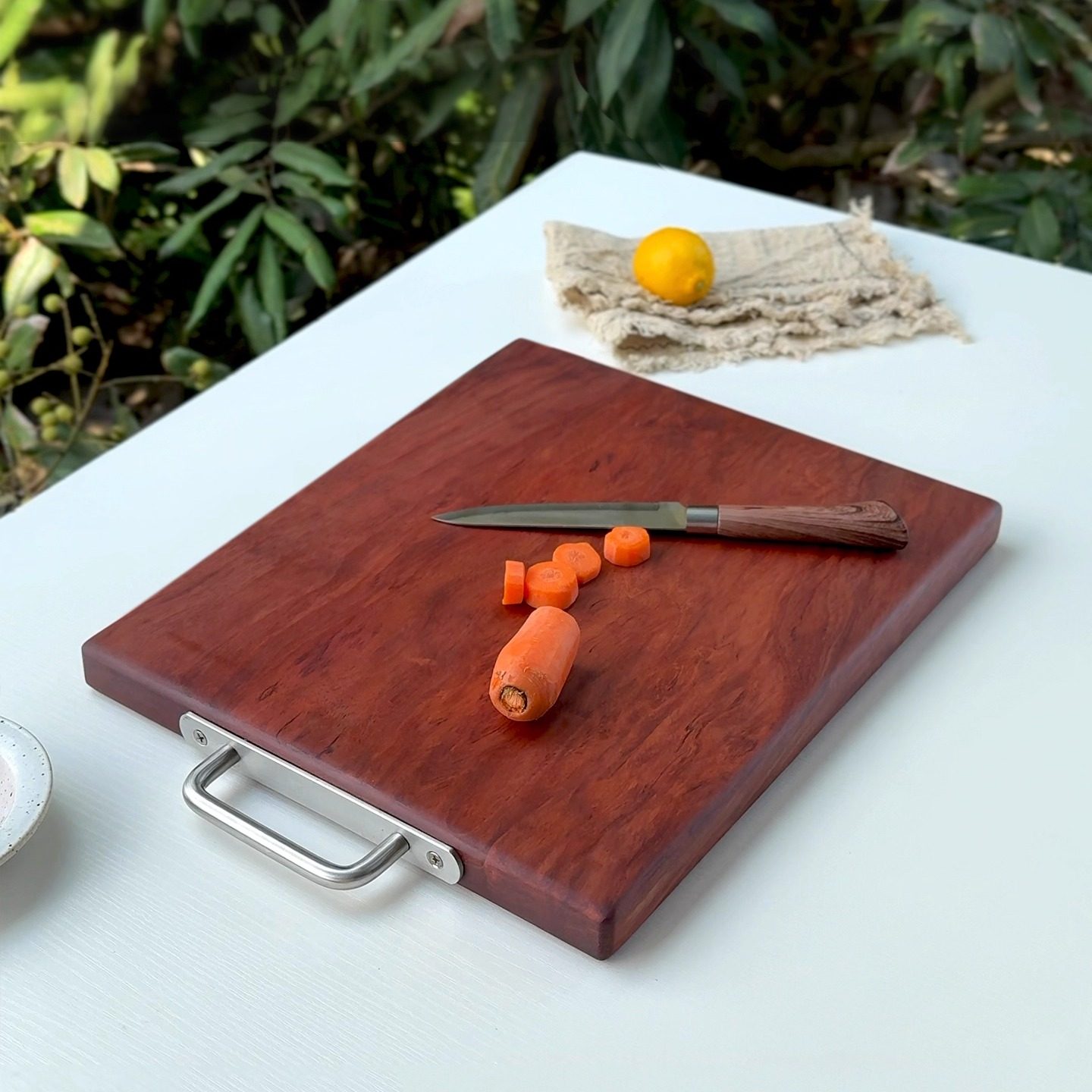 左迹 花梨木整木菜板防霉厨房家用加厚切菜砧板进口实木无漆无蜡