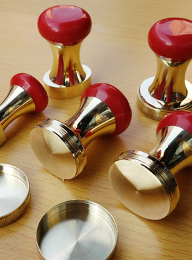 新品红色印台可放芯片财务正方形印章金属专用全铜章防伪材料批发