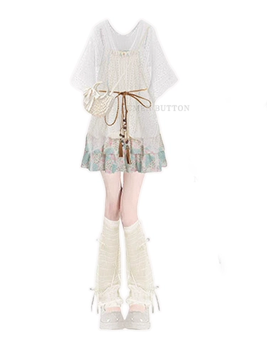 Летний комплект, майка, платье-комбинация, большой размер, стиль бохо, яркий броский стиль, изысканный стиль