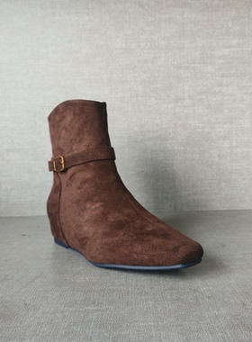 名典2025冬季新品女靴 时尚绒面显瘦短靴内增高保暖棉靴M599008B