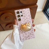 粉晕豹纹菲林适用于三星S25Ultra光面菲林硬壳S23 S21Ultra防摔壳S22手机壳S21 s23ultra创意小众三星S24