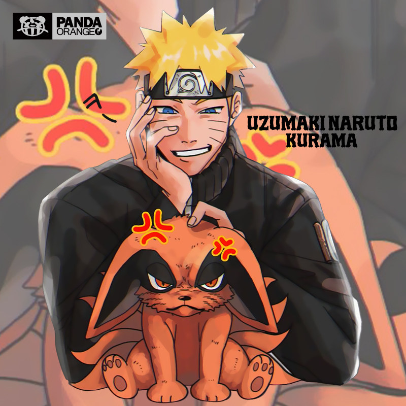 火影忍者联名t恤日系卡通动漫画鸣人九尾周边短袖学生情侣装卫衣