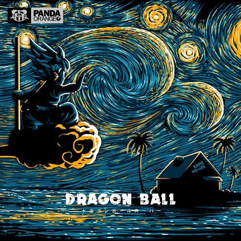 悟空梵高星空外套秋冬加绒款情侣装二次元动漫周边七龙珠联名卫衣