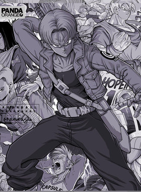 七龙珠联名短袖夏季日系卡通漫画特兰克斯周边t恤学生情侣装卫衣