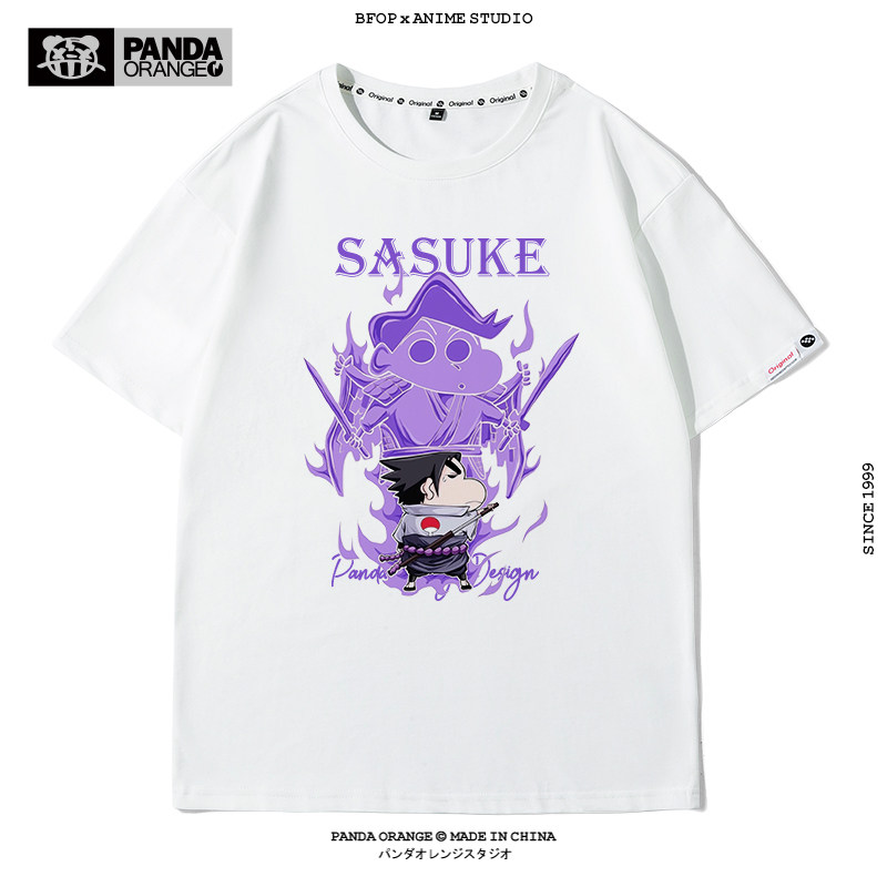 蜡笔小新联名款短袖ins动漫周边衣服肥嘟嘟左卫门佐助火影忍者T恤