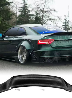 适用于奥迪A5 2009-2016款 双门四门改装R款真碳纤维尾翼免打孔