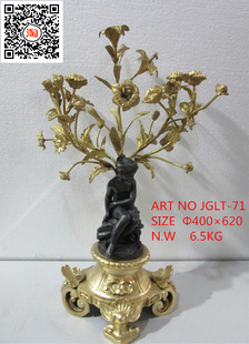 蜡烛台 仿古董欧式 灯台 纯铜镀金做旧 老式蜡台 复古