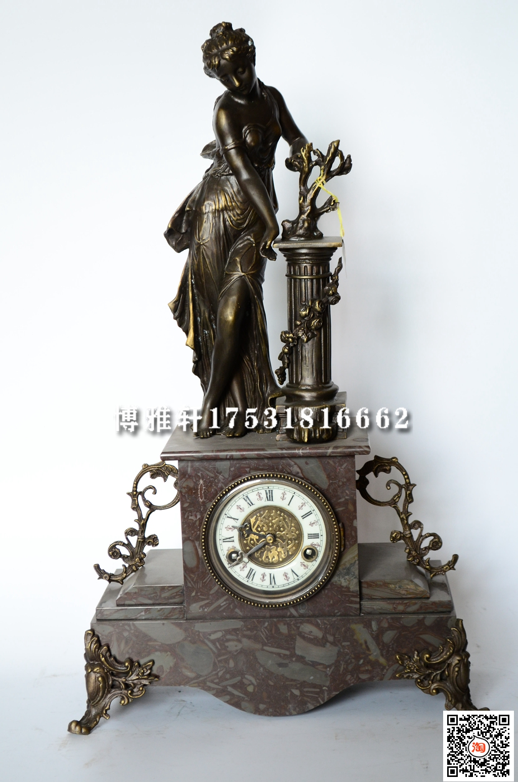 钟表铸铜理石机械座钟风水报时镇宅台钟壁炉样板间客厅摆件电影道