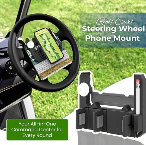Golf Cart Steering Wheel Phone Mount高尔夫球车方向盘手机支架