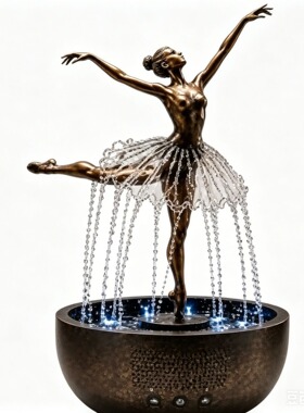 跨境legant Ballerina Tabletop Water Fountain芭蕾舞女喷泉摆件
