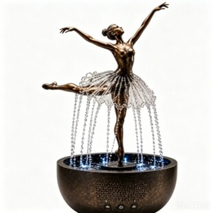 跨境legant Ballerina Tabletop Water Fountain芭蕾舞女喷泉摆件