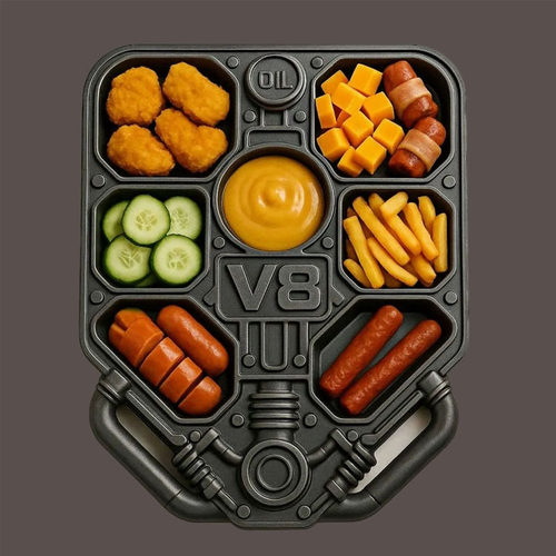 跨境新品 V8 Engine Food Platter V8发动机食物拼盘木制餐盘