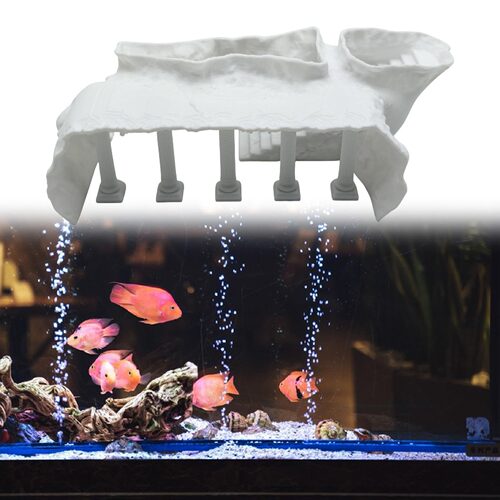跨境 Natural Tunnel Pleco Cave罗马柱异形水族馆饰砾石隧道洞穴