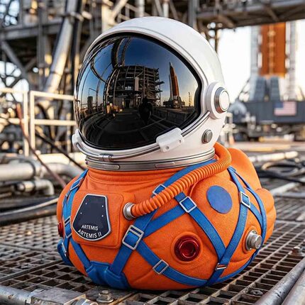 跨境新品NASA Artemis II Mission NASA二号任务登月宇航员鸭摆件