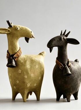 跨境新品 Whimsical Farmhouse Goat Figurines 奇趣农舍山羊摆件