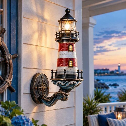 独立站新品Vintage Coastal Lighthouse Wall Light 海岸灯塔壁灯