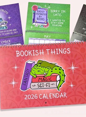 独立站畅销新Bookish Things 2026 Calendar爱书人士日历书虫挂历