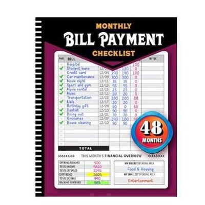 亚马逊新品 Bill Tracker Notebook账单笔记本省钱记录本财务管理