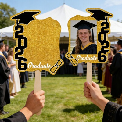 跨境爆品 Class of 2026 Graduation Fan Set 毕业扇套装双面印花