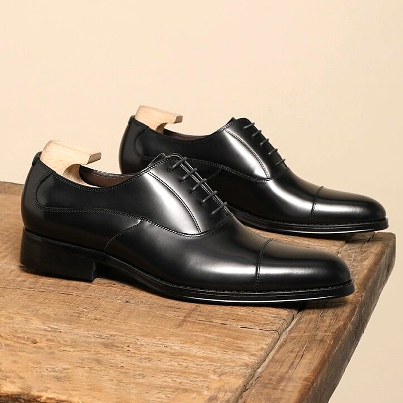 男士英伦正装皮鞋真皮尖头牛津鞋