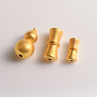 18k金古法葫芦螺丝扣珍珠项链扣连接扣diy配件扣头小蛮腰收尾扣