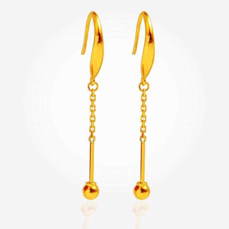 18k金耳钩款珍珠空托耳环纯金圆珠子diy黄金配件短款拧螺丝珠,珠宝/钻石/翡翠,耳饰,淘宝优惠券,粉丝福利购,淘宝优惠卷