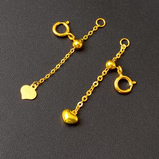 18k金项链加长延长链手链珍珠diy配件黄金玫瑰金闪o可调节o字链