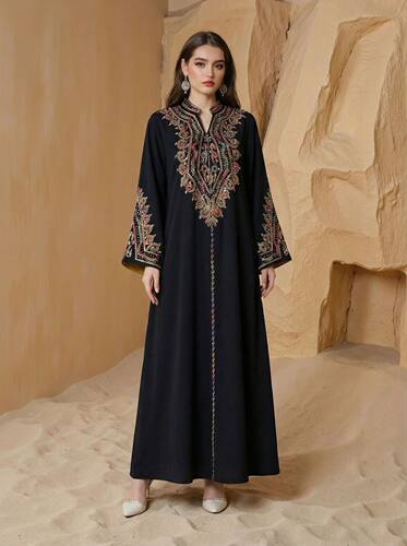 直通长裙H型百搭气质cloth女装印尼旅游绳绣女大袍 dresses robe
