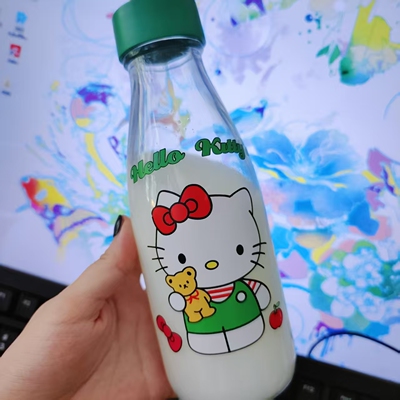 玻璃杯斯坝500毫升可爱便携运动果汁咖啡瓶透明简约大容量高颜值