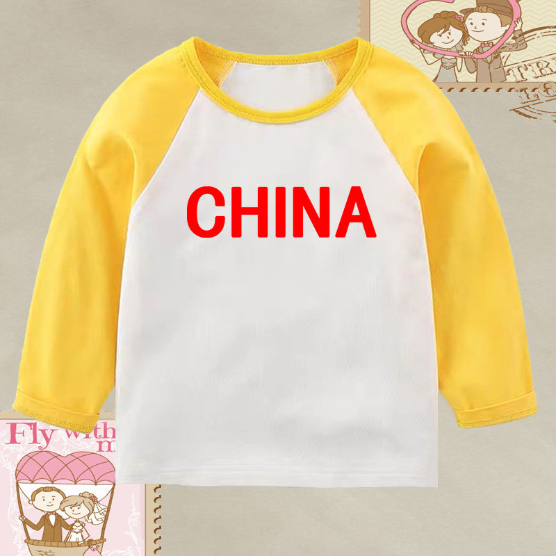爱国T恤定制男女儿童装文化衫china长袖 中国梦圆领大合唱 广告衫