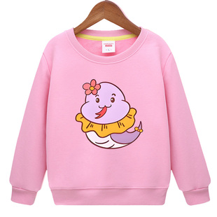 女童卫衣装2025新款秋冬季蛇年本命年粉红色幼儿园表演服加绒保暖