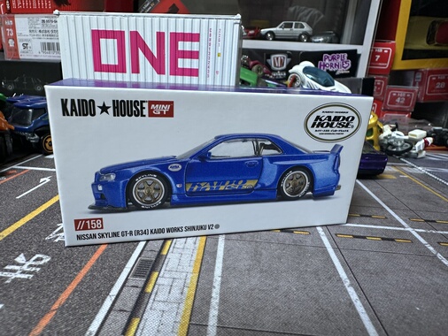 KAIDO HOUSE x MINIGT 158号 日产GTR R34 蓝色 合金车模