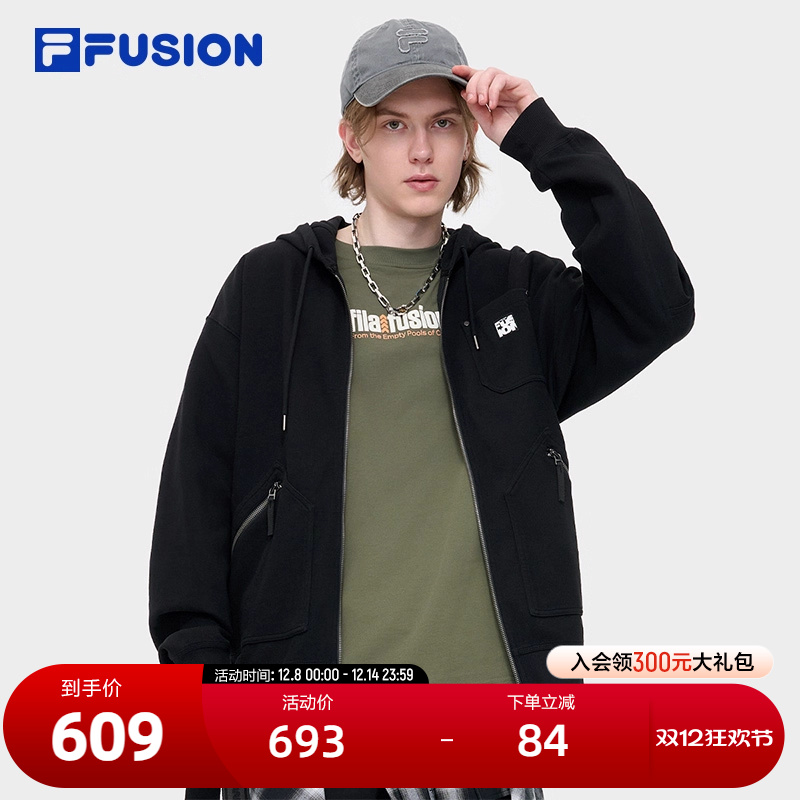 FILAFUSION斐乐男针织连帽外套