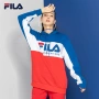 Áo len nữ Fila Fila mùa đông mới thể thao và giải trí đường phố fan hâm mộ lớn logo màu nhấn áo len trùm đầu - Thể thao lông cừu / jumper bộ quần áo thu đông nam