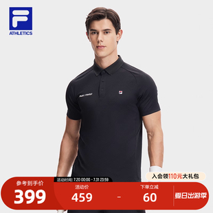新款 FILA 2024夏季 斐乐官方男子针织短袖 网球运动基础上衣 POLO衫