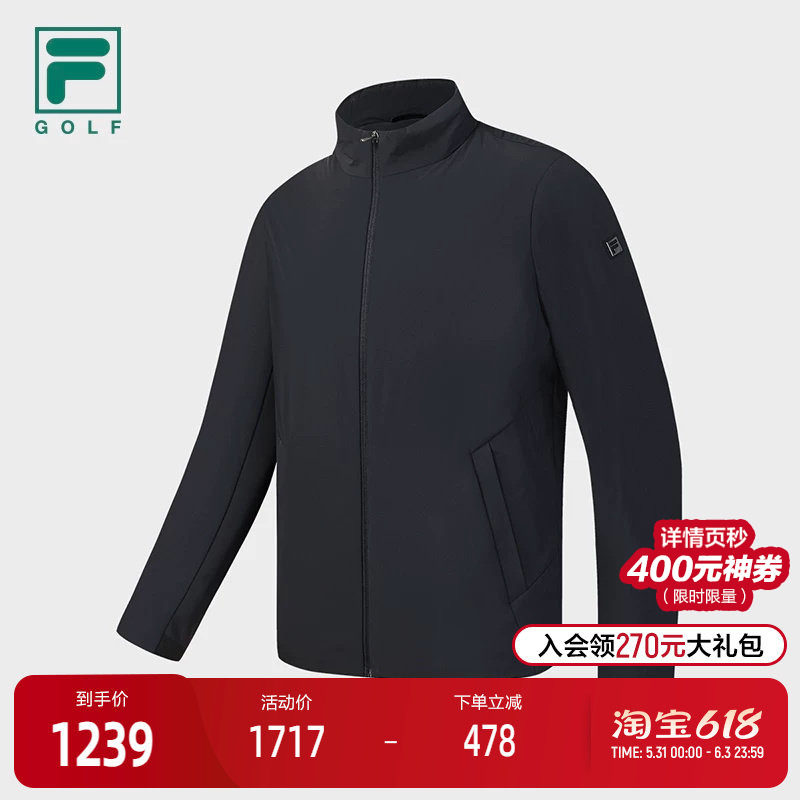 FILA 斐乐官方男士棉服2026春季新款高尔夫运动简约立领保暖外套