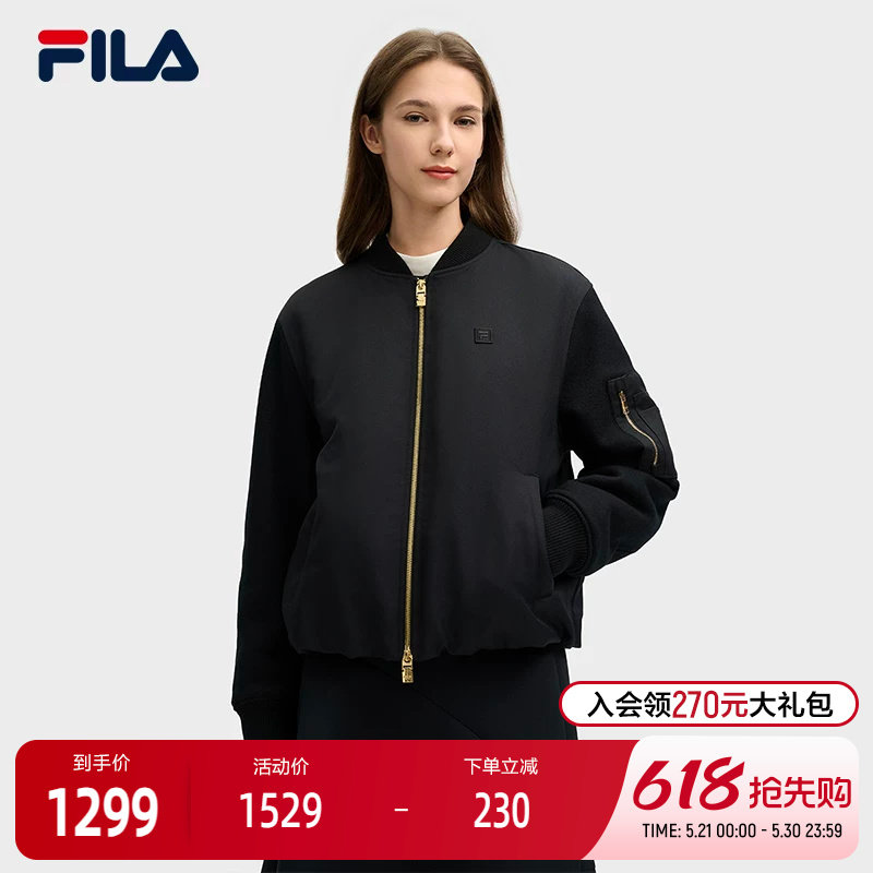 FILA 斐乐官方女士棉服2025春季新款时尚休闲舒适保暖棒球领夹克
